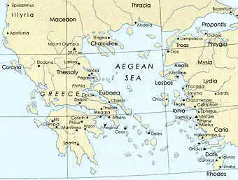 Map of antique Greece.