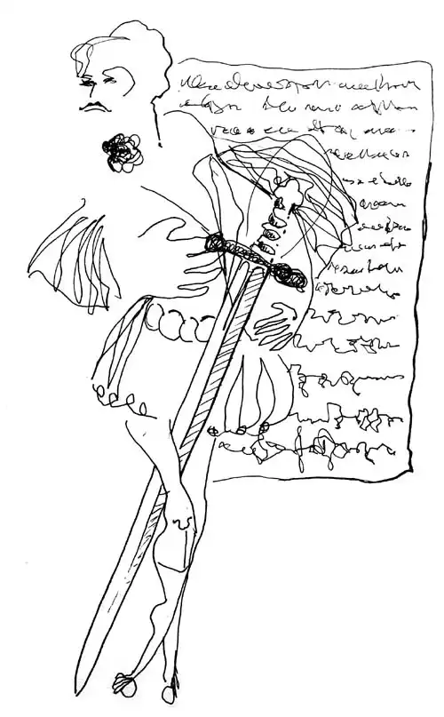 Hamlet. Drawing from the 1970s by Stefan Stenudd.