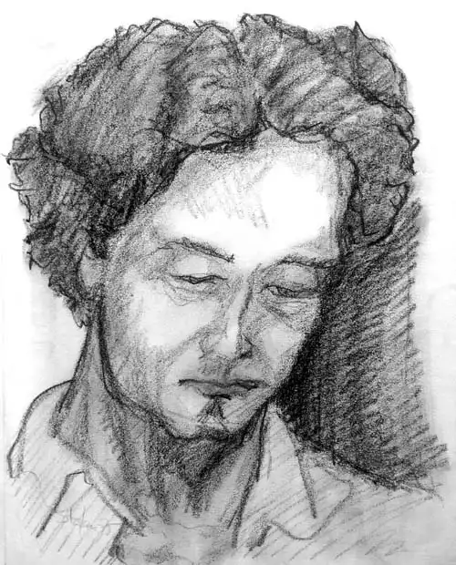 Portrait of Jussi. Drawing from the 1970s by Stefan Stenudd.