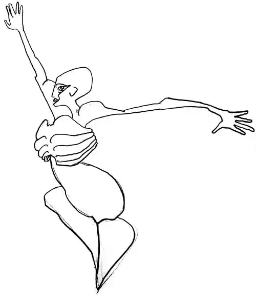 Dancer. Drawing from the 1970s by Stefan Stenudd.