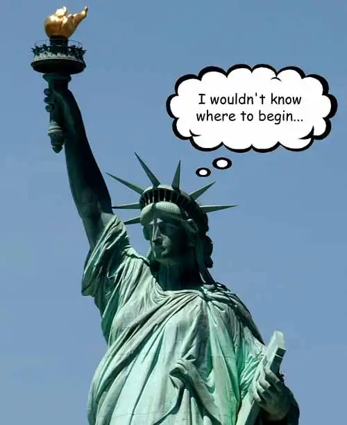 Statue of Liberty mute meme.