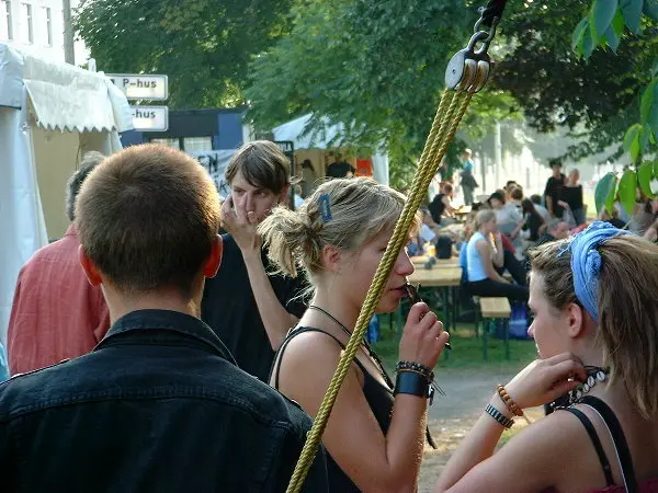 Folks at a festival. Photo: Stefan Stenudd.