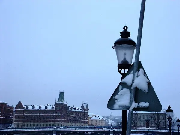 Snow on Christmas Day in Stockholm. Photo by Stefan Stenudd.