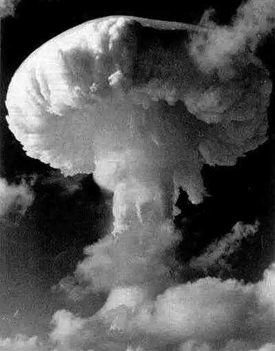 Hydrogen bomb cloud, from a Christmas Island test in 1958.