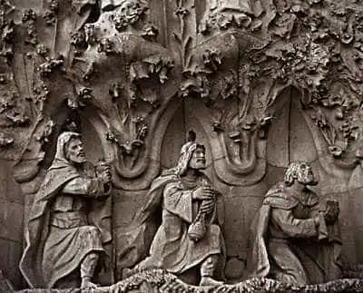 The three wise men, mages from the east. From the Sagrada Familia.