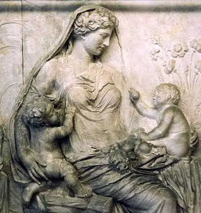 Gaia. Greek relief.