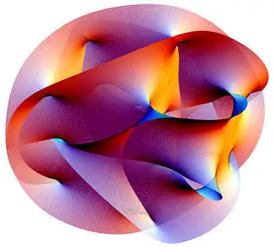 A graphic representation of superstring theory.