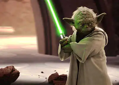 The character Yoda, senior of the Jedi warriors, from the movie series Star Wars by George Lucas.