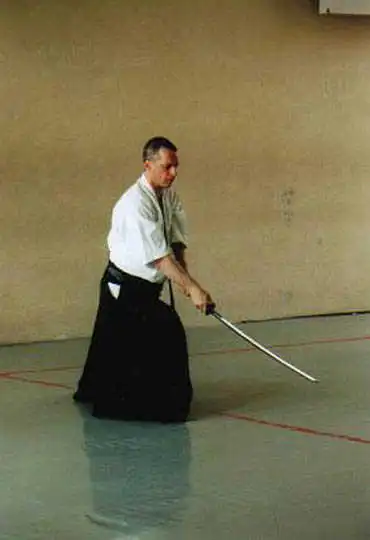 Iaido. Stefan Stenudd, Berlin Lehrgang, 2000. Foto: Frank Weingärtner.