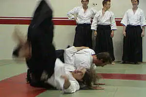 Aikido ukemi training.