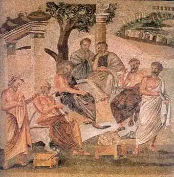 Roman mosaic of the Academy.