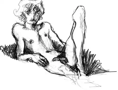 Croquis. Drawing from the 1980s by Stefan Stenudd.