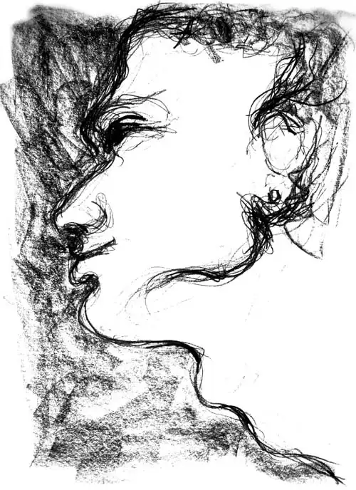 Profile. Drawing from the 1980s by Stefan Stenudd.