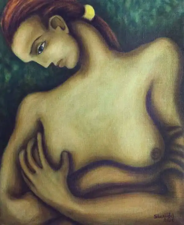 Breast. Oil painting by Stefan Stenudd, 2020.