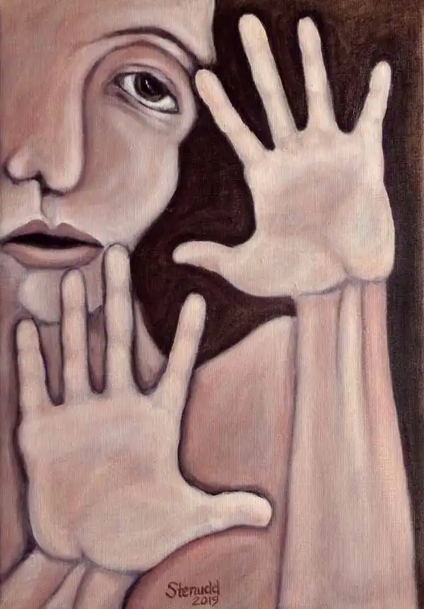 Hands. Oil painting by Stefan Stenudd, 2019.