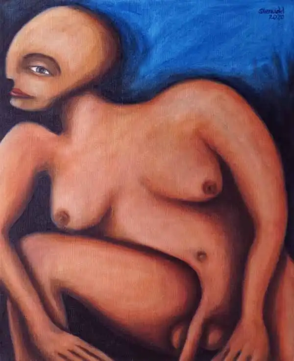 Hermaphrodite. Oil painting by Stefan Stenudd, 2020.
