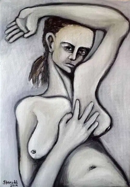 Hands On Bodies 10. Oil painting by Stefan Stenudd, 2014.