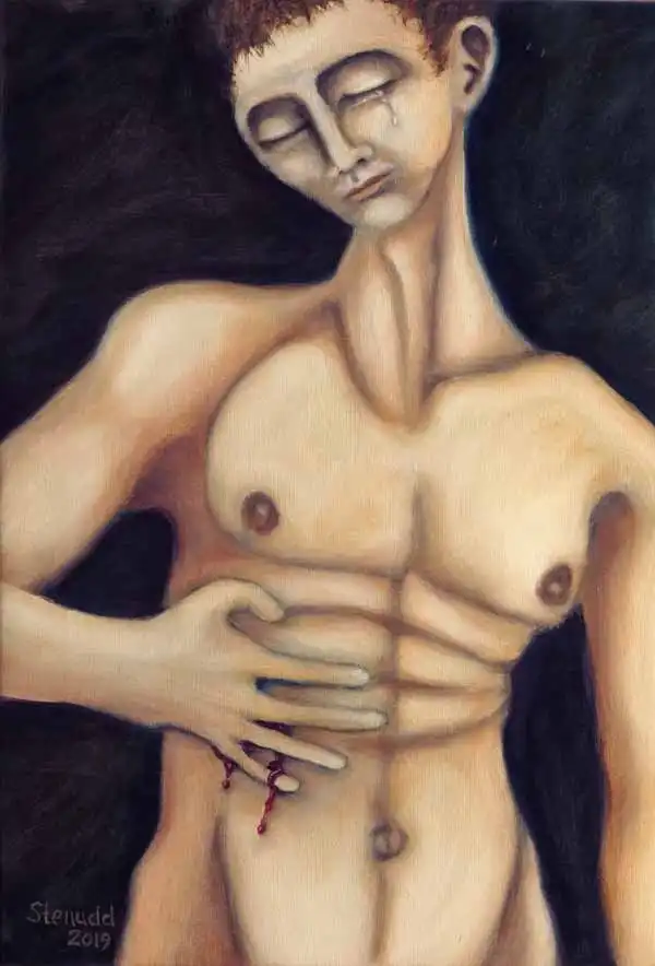 Sebastian. Oil painting by Stefan Stenudd, 2019.