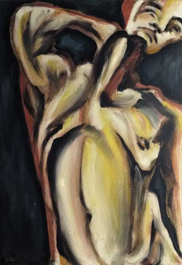 Torso. Oil painting by Stefan Stenudd, 1994.