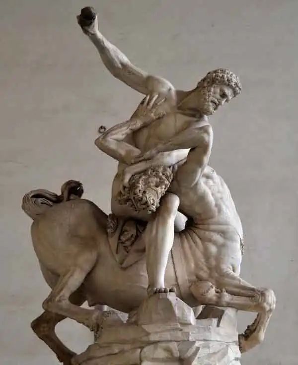 Hercules kills the centaur Nessus, by Giambologna.