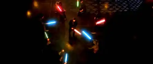 Star Wars VII. Colorful Jedi swords.