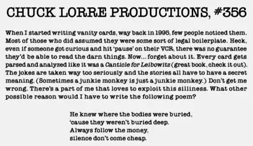 Chuck Lorre Vanity card 356.