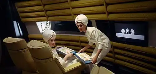 Spaceline hostess in 2001  A Space Odyssey.